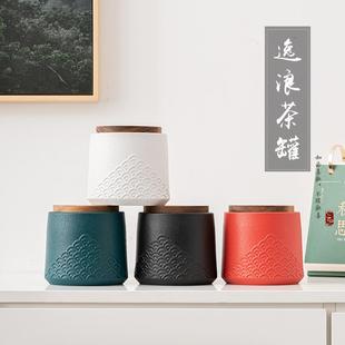 茶叶储物罐带盖家用茶具茶盒茶仓定制 逸浪茶叶罐陶瓷密封罐子