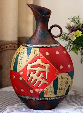 实用结婚礼物客厅电视柜酒柜装饰品摆件陶瓷花瓶个性手工陶艺精品