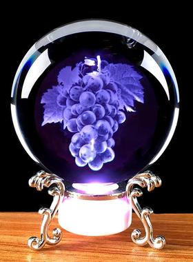 个性定制水晶球彩灯装饰电视柜家居桌面简约摆件送人自用玄关礼物