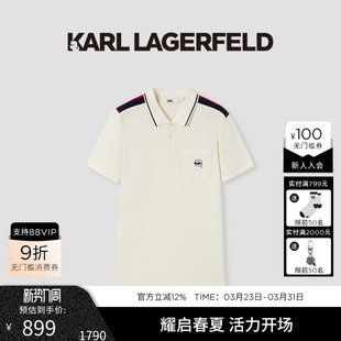 老佛爷男装 POLO衫 轻奢潮 LAGERFELD棉质拼色质感商务休闲短袖 KARL