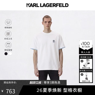 【热卖甄选】KARL LAGERFELD夏季时尚潮流男士短袖T恤老佛爷男装