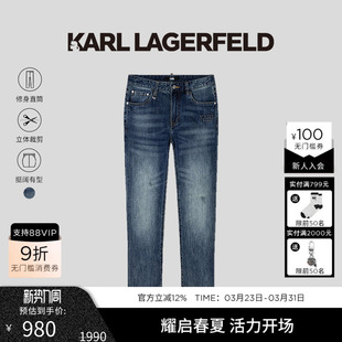 复古水洗做旧牛仔裤 棉 夏季 新款 KARL 卡尔老佛爷男装 LAGERFELD