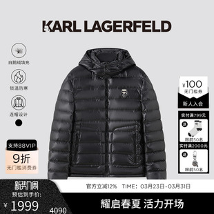 LAGERFELD 老佛爷男装 90%鹅绒 新款 连帽面包羽绒服25冬季 KARL