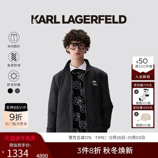外套老佛爷 男士 KARL LAGERFELD卡尔拉格斐拉链logo头像棉服秋季