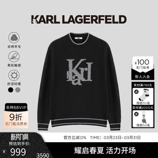 长袖 绵羊毛 毛衣冬季 新款 KARL 老佛爷男装 LAGERFELD卡尔拉格斐