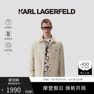 老佛爷男装 KARL 新品 棉服25秋季 LAGERFELD卡尔拉格斐翻领按扣短款