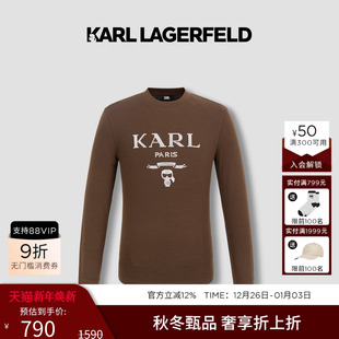老佛爷男装 KARL 新品 T恤25秋季 潮 LAGERFELD绵羊毛职场轻休闲长袖