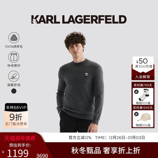 男士 套头衫 毛衣老佛爷卡尔拉格斐 LAGERFELD绵羊毛软糯长袖 KARL