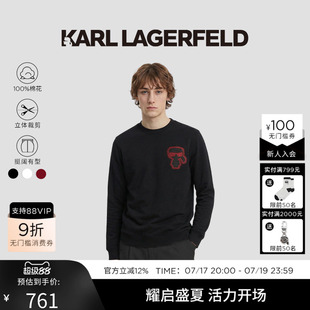 【棉】KARL LAGERFELD秋季时尚商务流行圆领卫衣情侣款老佛爷