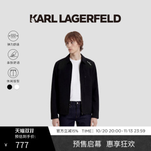 KARL LAGERFELD春夏翻领拉链简约易搭男士休闲夹克老佛爷男装潮牌