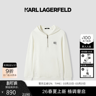 半拉链连帽卫衣26春夏新品 商场同款 老佛爷男 LAGERFELD KARL