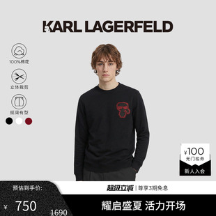 25秋冬新品 老佛爷潮 LAGERFELD氛围感气质纯棉圆领卫衣情侣款 KARL