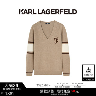 【预付免定】KARL LAGERFELD撞色限定毛巾绣经典头像毛衣老佛爷
