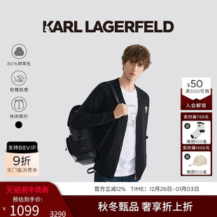 绵羊毛 休闲男士 KARL 开衫 外套潮 LAGERFELD卡尔拉格斐25秋新品