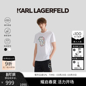 轻奢嵌花短袖 棉 T恤25夏季 新款 KARL 卡尔老佛爷男装 LAGERFELD