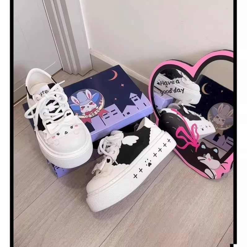2026春秋厚底增高小白鞋女运动板鞋帆布鞋波特比学院原创lolita鞋,女鞋,休闲板鞋,淘宝优惠券,粉丝福利购,淘宝优惠卷