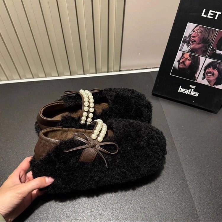 两穿可踩跟毛毛鞋女冬季外穿2025新款厚底休闲加绒豆豆鞋保暖棉鞋,女鞋,时尚雪地靴,淘宝优惠券,粉丝福利购,淘宝优惠卷