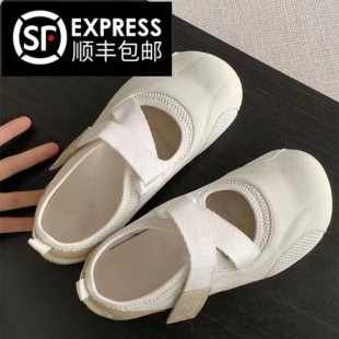 单鞋 上班族护士鞋 包头外穿透气镂空平底户外登山鞋 2025新款 女夏季