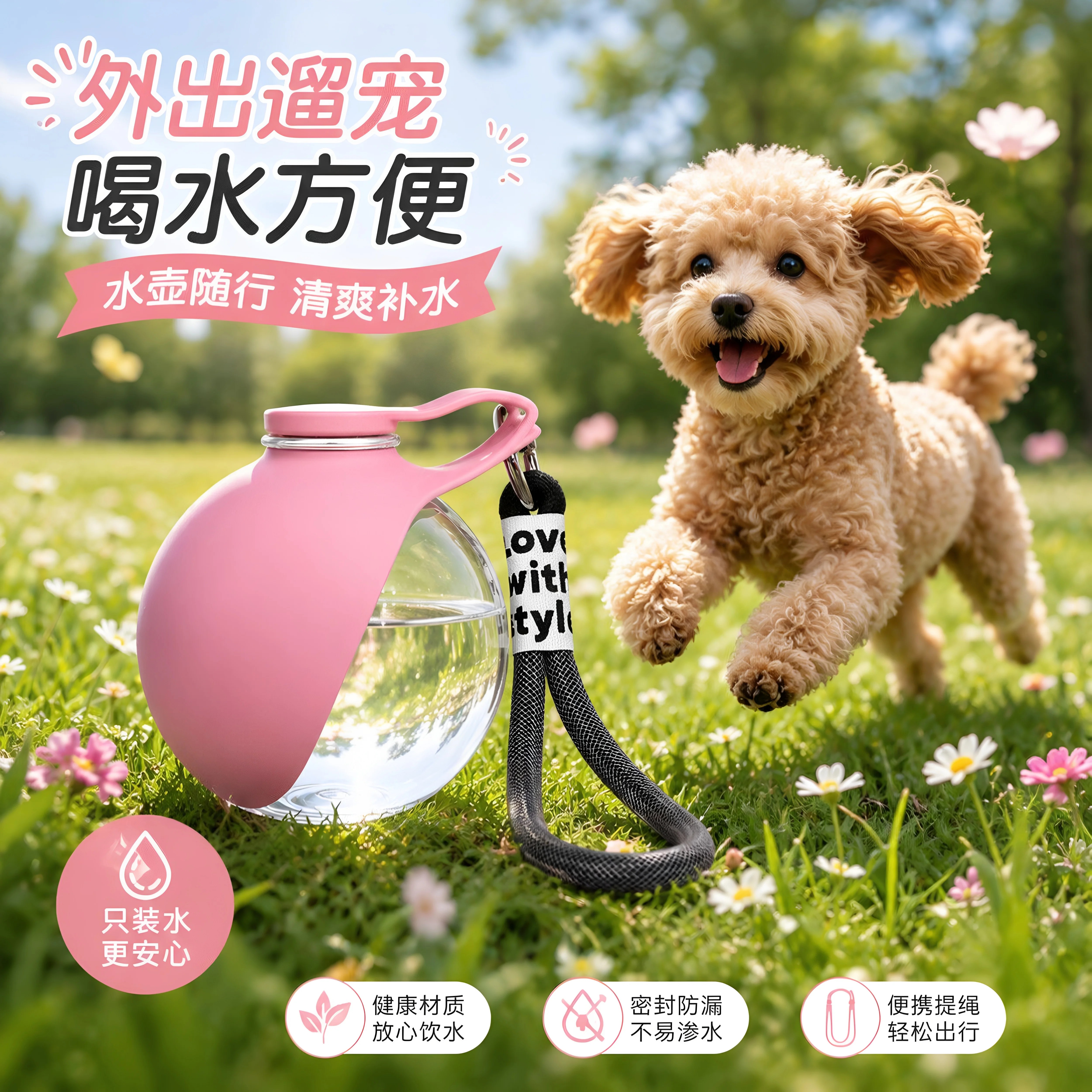 狗狗外出便携折叠球形饮水壶