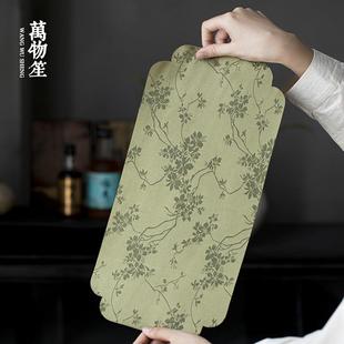 仿香云纱茶席干泡茶道茶垫中式 萬物笙 家用双面禅意桌布防水桌旗