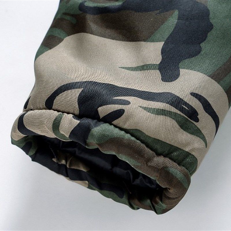 中长款迷彩棉袄男冬季加厚加绒保暖劳保冷库棉衣棉裤套装防寒服