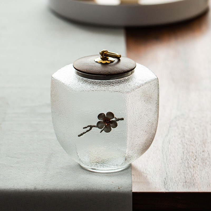 玻璃茶叶罐密封罐储物罐花茶普洱罐醒茶罐透明茶叶包装盒收纳罐子