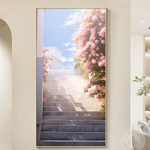 现代简约空间延伸入户玄关装饰画客厅走廊过道尽头挂画高级感壁画