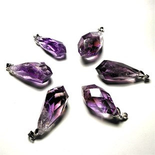 天然紫黄晶天使之泪挂坠紫水晶灵摆吊坠男女款水滴项坠一物一图