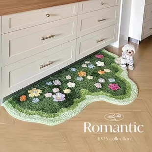 苔藓绿草地客e厅地毯卧室飘窗小清新床边毯可爱毛绒田园风绿色地