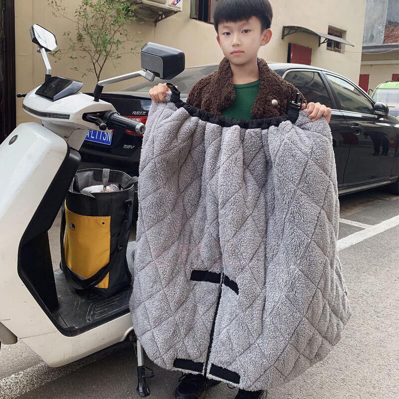 电动车后座挡风被儿童冬季护腿防水厚保暖罩加绒防寒后排防风围裙