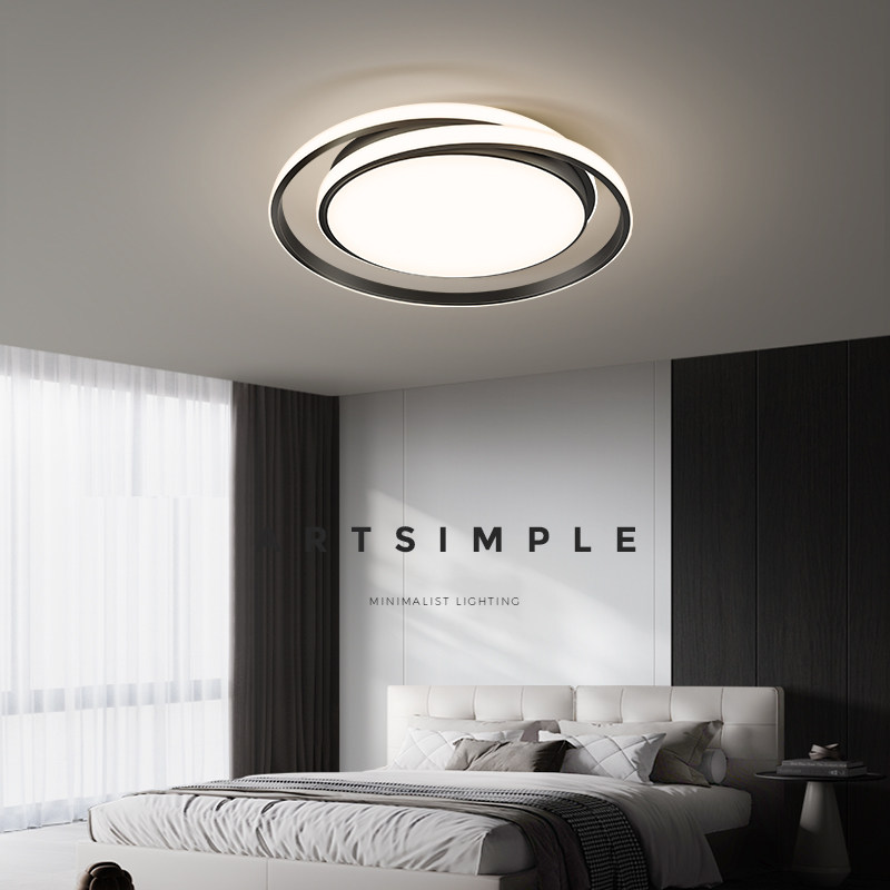 全铜卧室灯吸顶灯现代简约主卧房间灯温馨浪漫全光谱护眼书房灯具