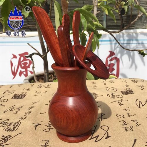红木茶具缅甸花梨六君子茶夹大果紫檀六件套装整木配件实木质茶道