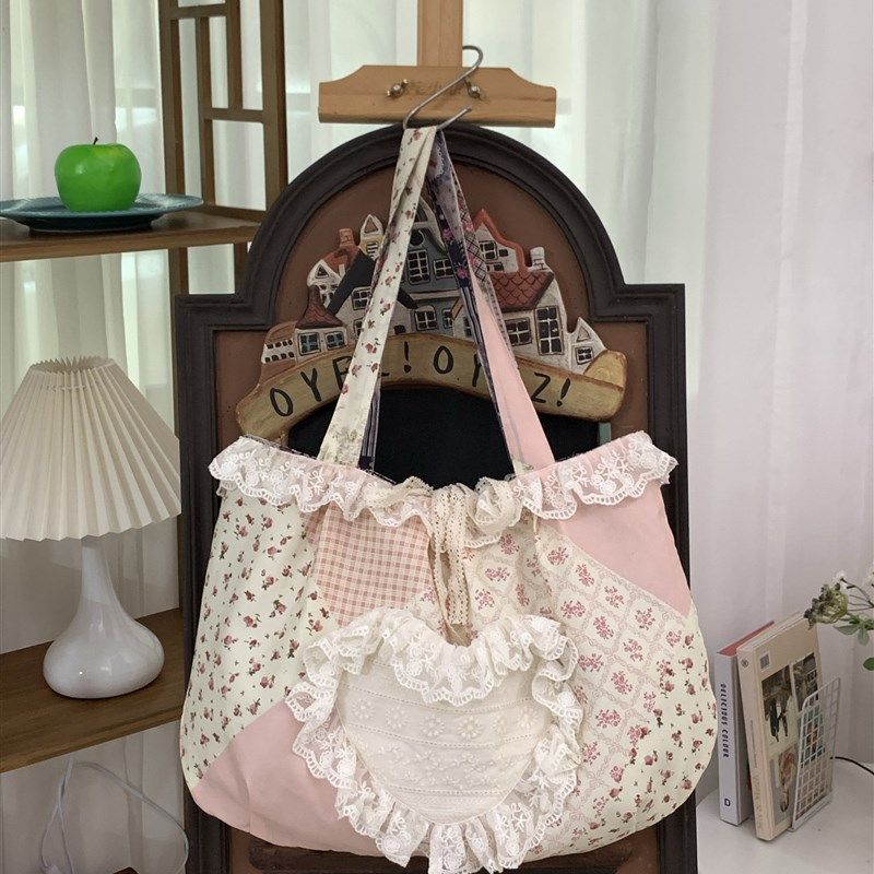 鳗鱼手作小屋 少女白日梦Vintage古着感手作拼布蕾丝单肩包包,箱包皮具/热销女包/男包,通用款女包,淘宝优惠券,粉丝福利购,淘宝优惠卷