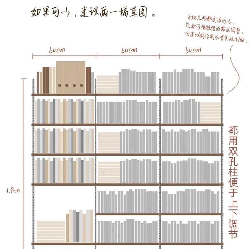 aa柱支架层板托上墙层板书架多功能置物架可调节多层木板a柱货架