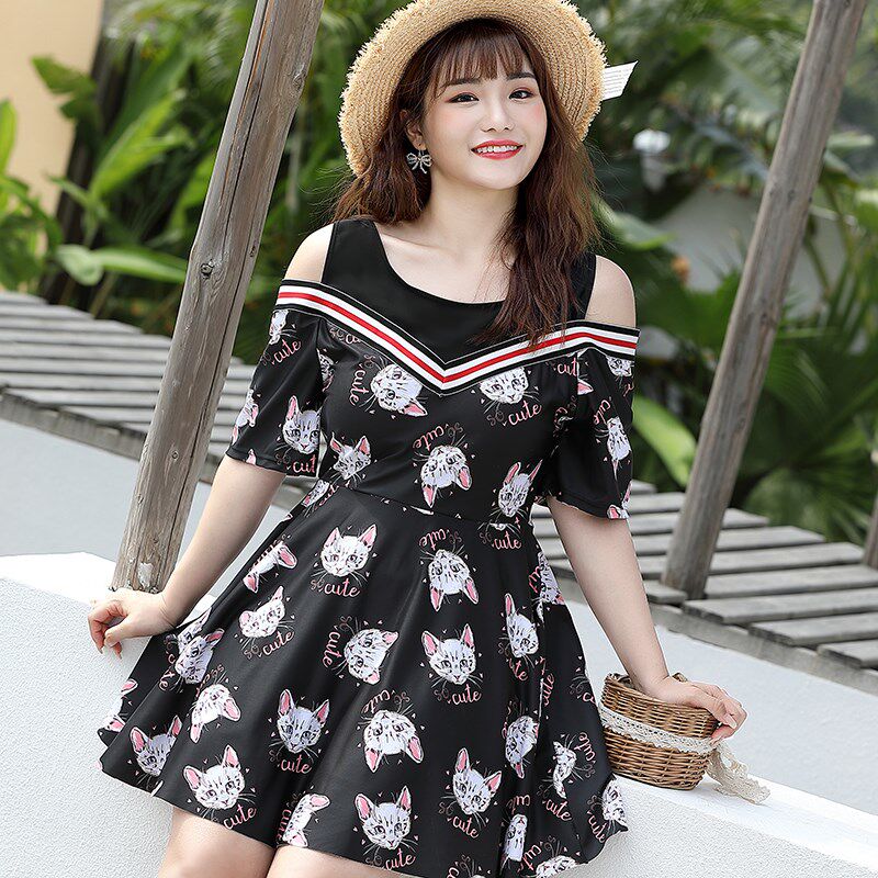 大码泳衣女胖mm连体裙式200斤遮肚显瘦2025新款韩国可爱学生夏季