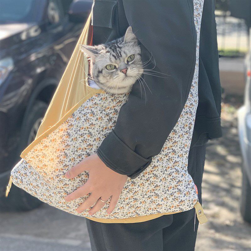 呆萌宠斜挎猫包宠物外出便携包防跑出猫窝出行包亲子背包四季15斤