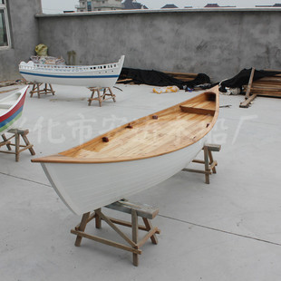 餐饮木船a海鲜船欧式木船两头尖装饰船道具船吊顶船景观花船小摆