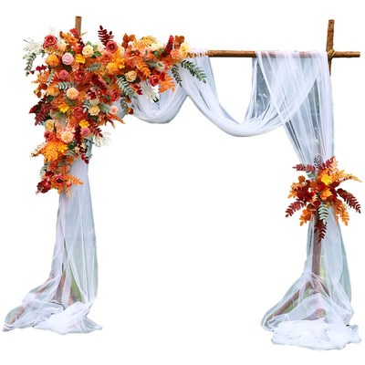 户外草坪婚庆道具森系婚礼木桩门幸福门布置舞台活动背景花艺装饰