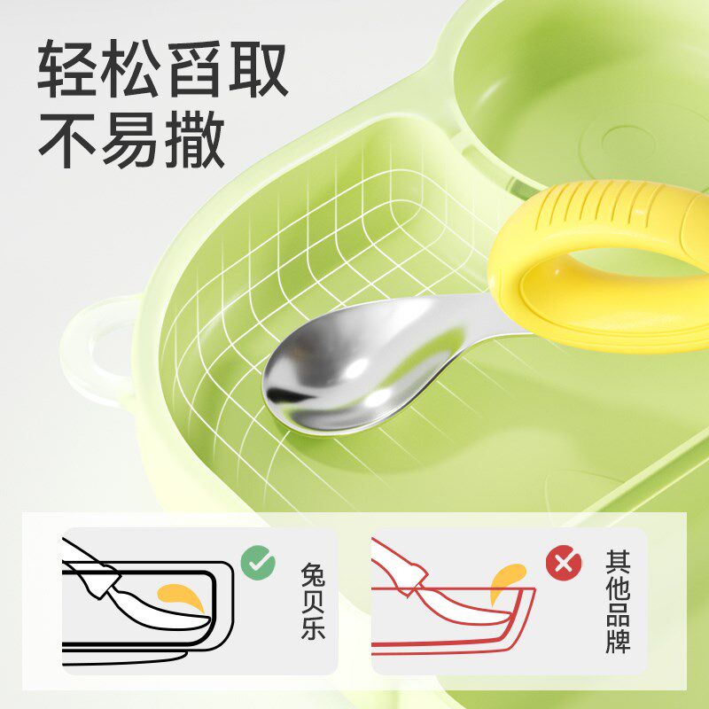 宝宝餐盘吸盘分格盘硅胶防摔卡通儿童餐具套组婴儿吃饭专用副食品