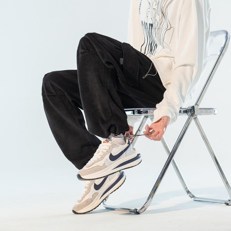 秋冬男士加厚加长工装裤高个子百搭宽松阔腿抽绳束脚休闲长裤120