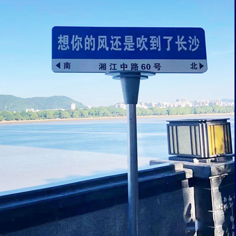 想你的风还是吹到了路牌定制网红风我在xx很想你拍照打卡立柱订做