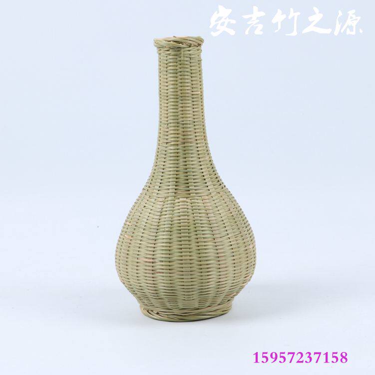 纯手工竹编花瓶 花器 花盆生态摆件E 竹制花瓶插花瓶竹篓竹瓶竹箩