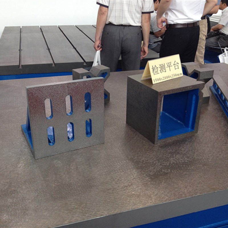 钳工划线测量模具检验桌铸铁平台T型槽焊接装配工作台试验平板