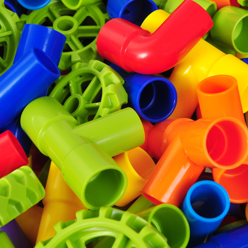 儿童拼装水管道积木凑拼接玩具组装枳木塑料拼插管子益智百变管状