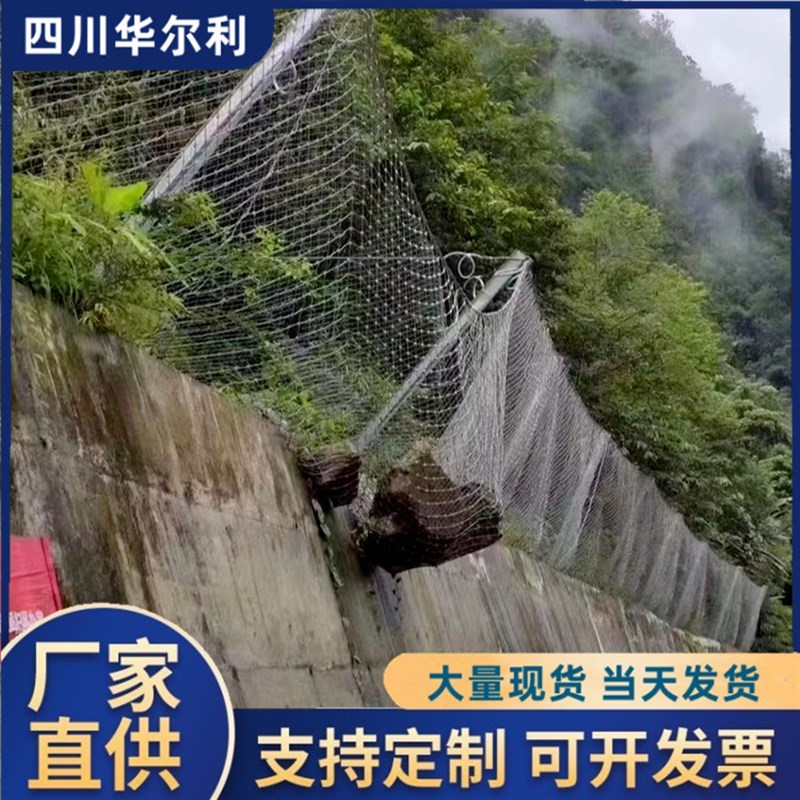 主动边坡防护网柔性被动环形防落石E钢丝网公路山体立柱式拦石网