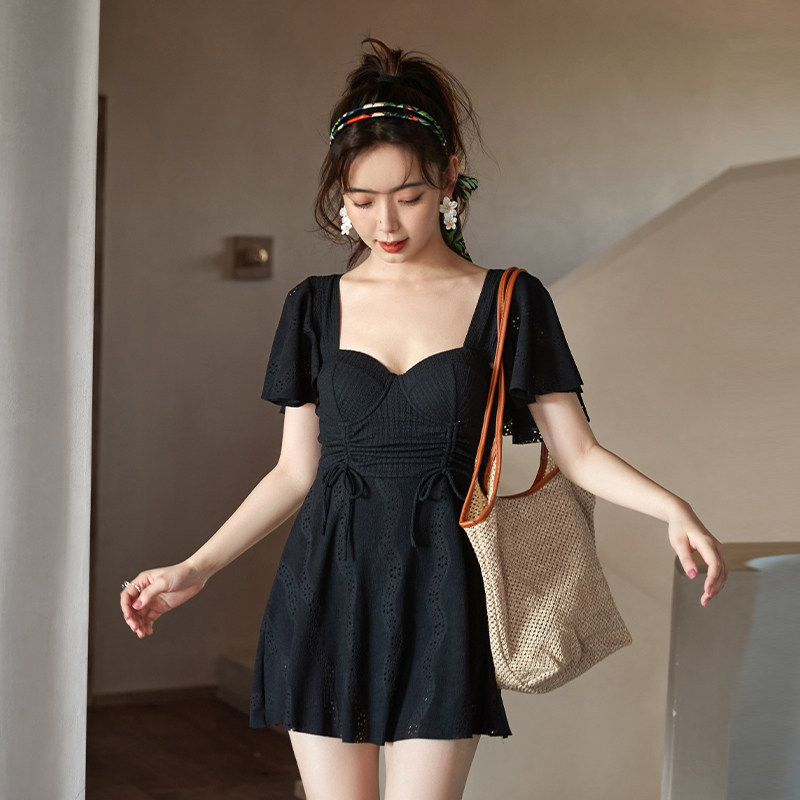 大码泳衣女胖mm200斤显瘦遮肉带钢圈大胸显钢托遮肚微胖温泉裙式