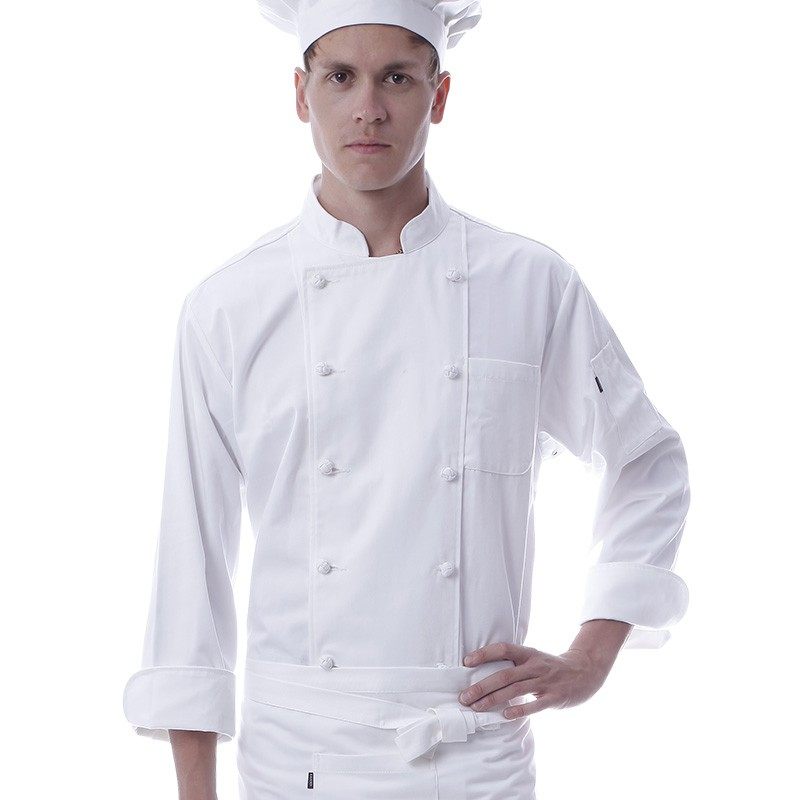 凯希尔厨师服酒店餐厅工作服中式后厨房工装双排扣男女服务员长袖