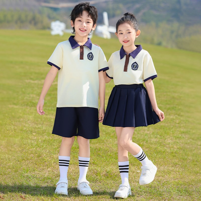小学生夏季校服班服套装儿童毕业照运动会啦啦队演出幼儿园园服夏