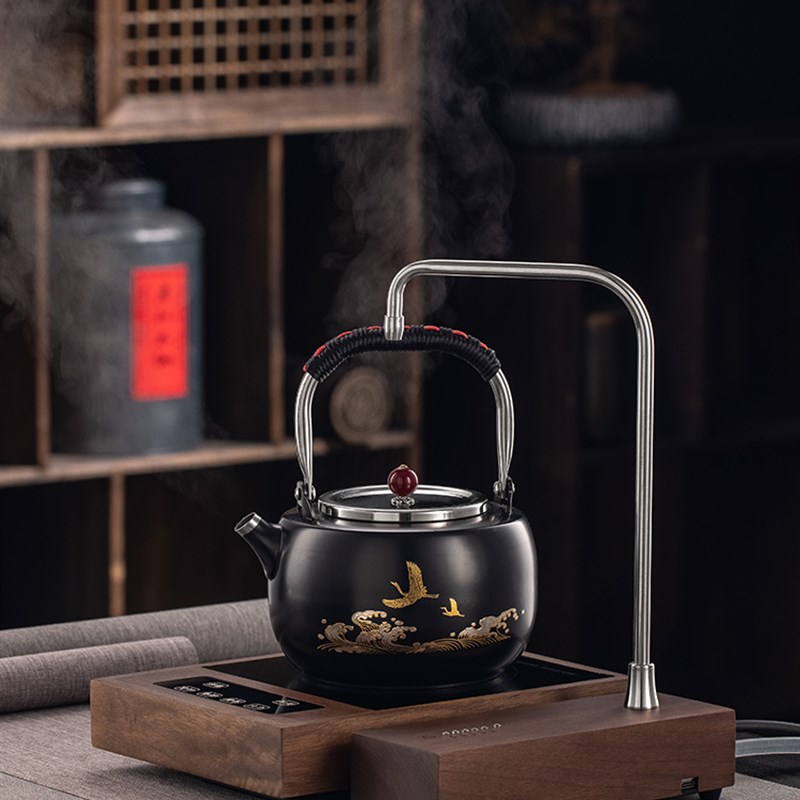 胡桃木电动抽水器桶装水定量上水器充电插电两用式自动吸水出水器