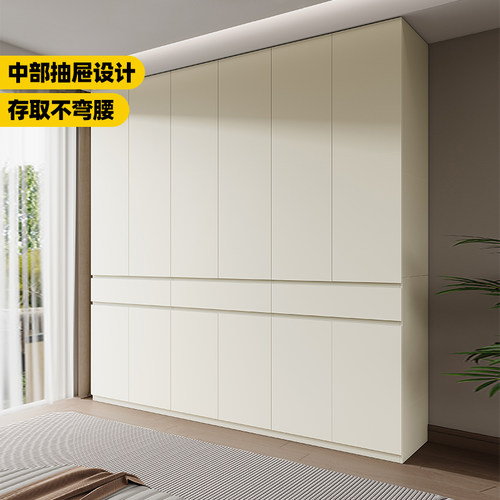定制分段式隐形拉手大衣柜家用卧室加厚18mLm一门到顶60深储物柜